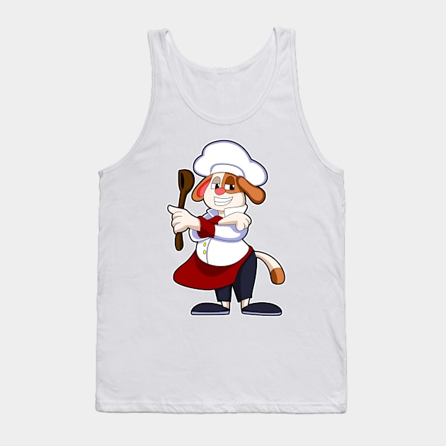 Dog as Cook with Cooking apron & Wooden spoon Tank Top by Markus Schnabel